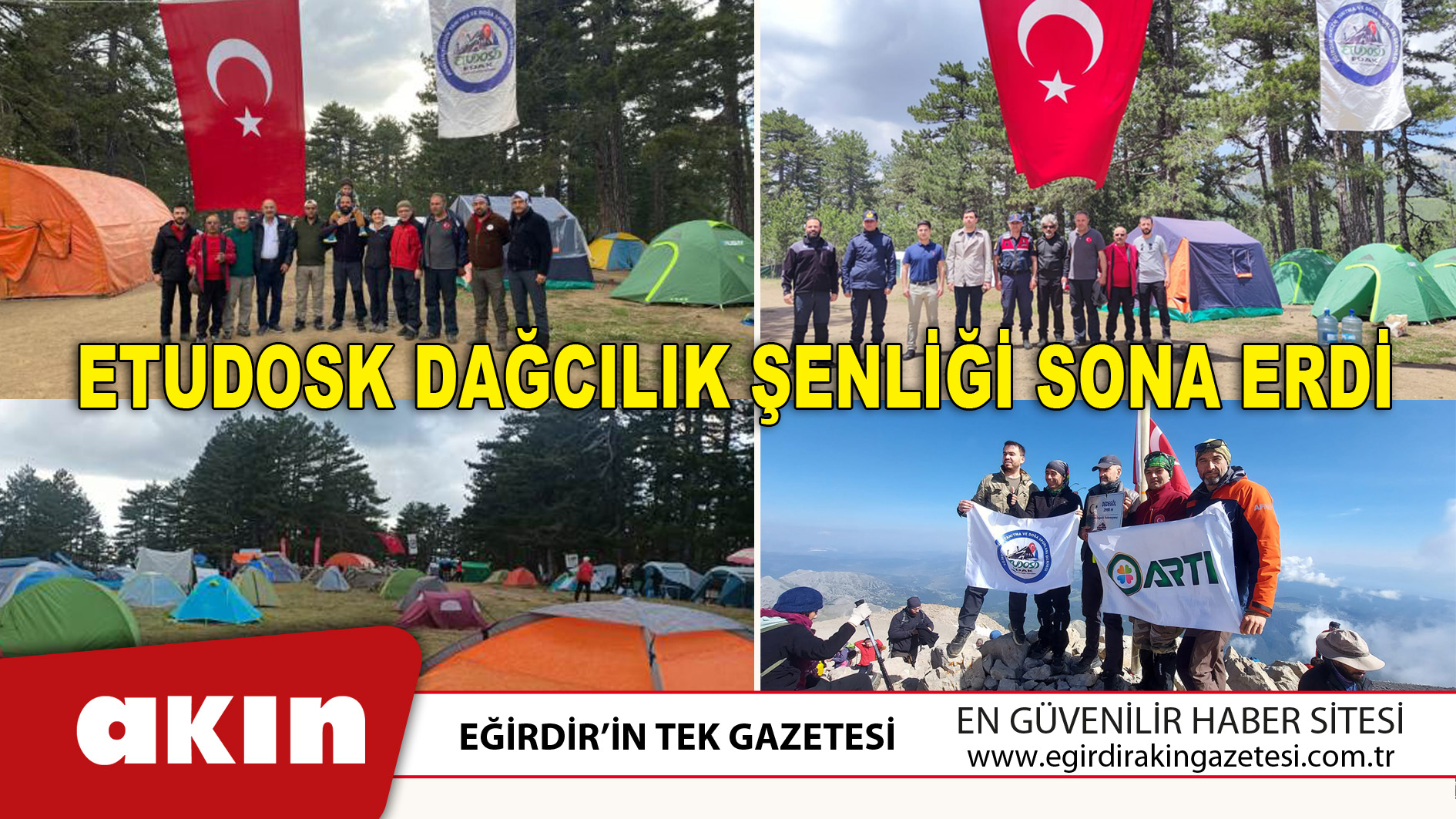 eğirdir haber,akın gazetesi,egirdir haberler,son dakika,ETUDOSK DAĞCILIK ŞENLİĞİ SONA ERDİ