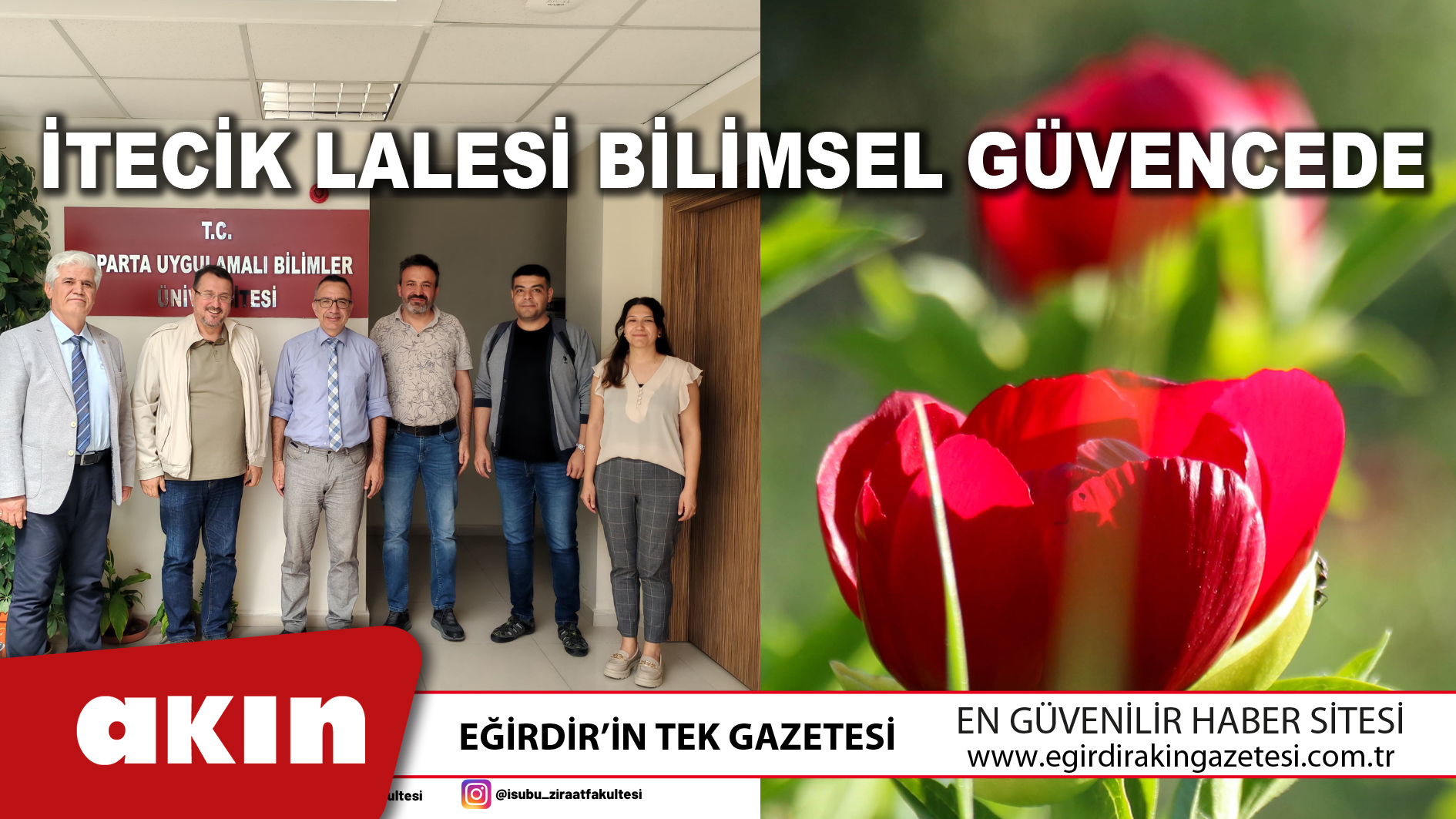 eğirdir haber,akın gazetesi,egirdir haberler,son dakika,İtecik Lalesi Bilimsel Güvencede