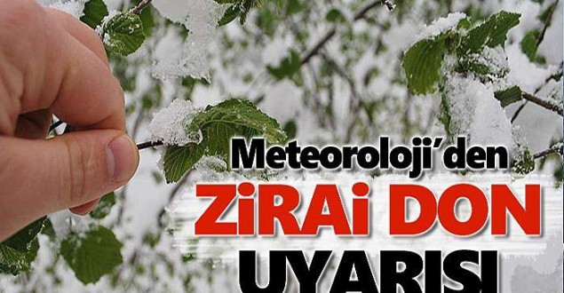 Zirai don uyarısı yapıldı