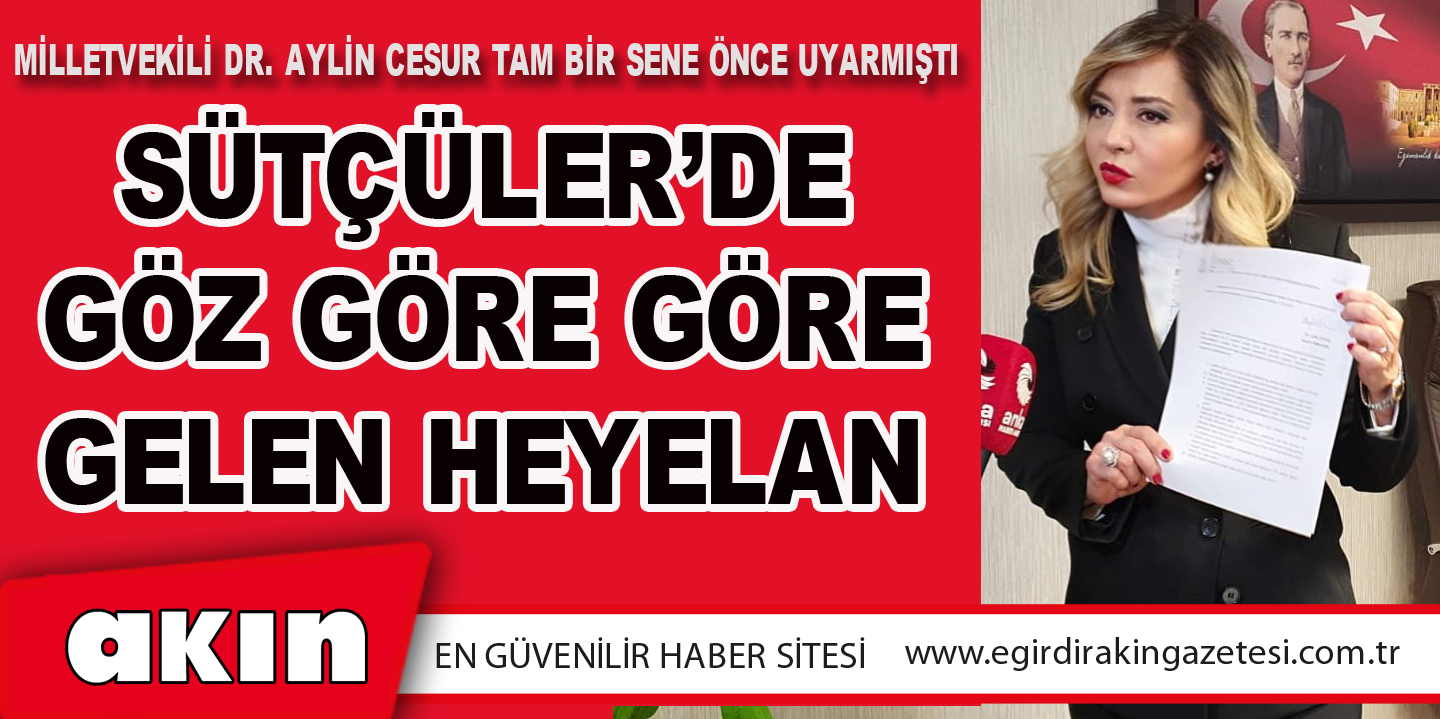 Milletvekili Dr. Aylin Cesur Tam Bir Sene Önce Uyarmıştı