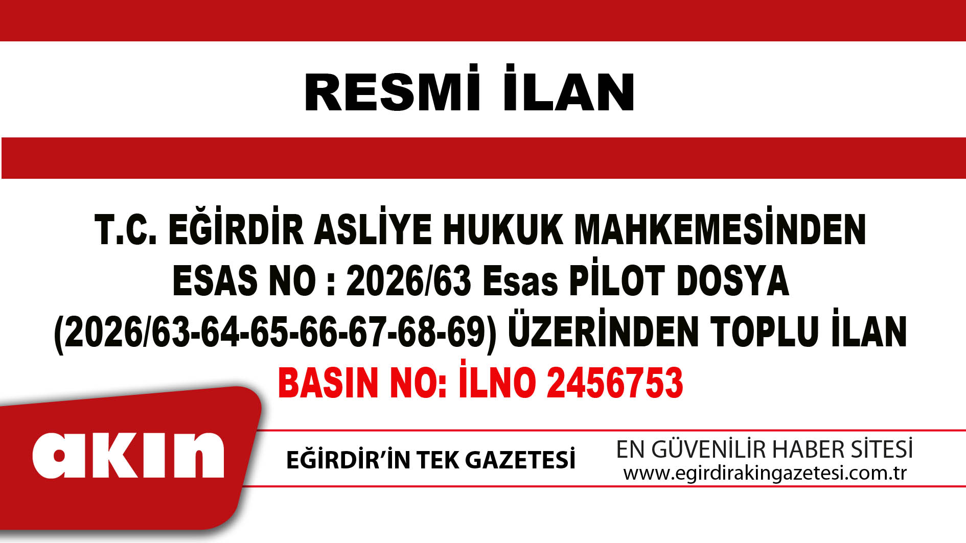 eğirdir haber,akın gazetesi,egirdir haberler,son dakika,T.C. EĞİRDİR ASLİYE HUKUK MAHKEMESİNDEN
