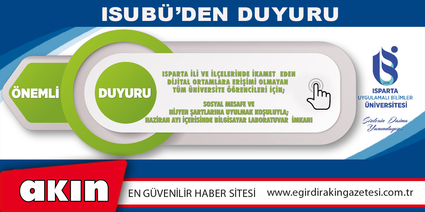 ISUBÜ’DEN DUYURU