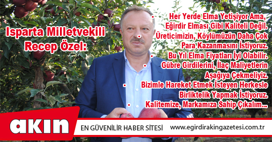 Isparta Milletvekili Recep Özel: 