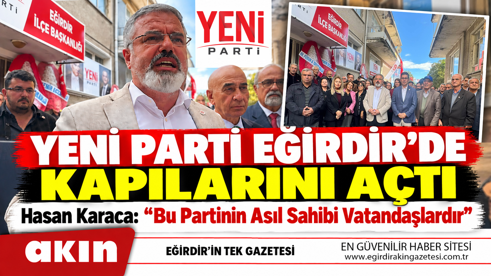 Yeni Parti Eğirdir İlçe Başkanlığı Açıldı