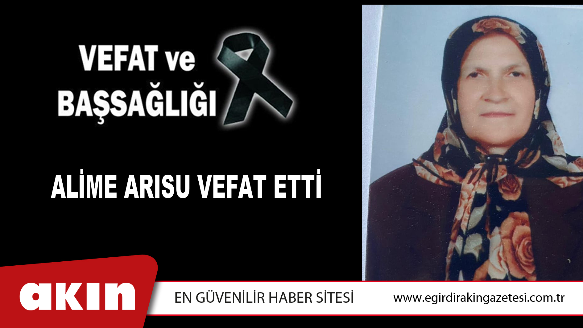 ALİME ARISU VEFAT ETTİ