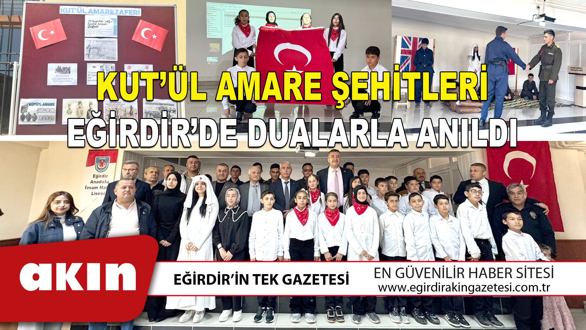 KUT’ÜL AMARE ŞEHİTLERİ EĞİRDİR’DE DUALARLA ANILDI