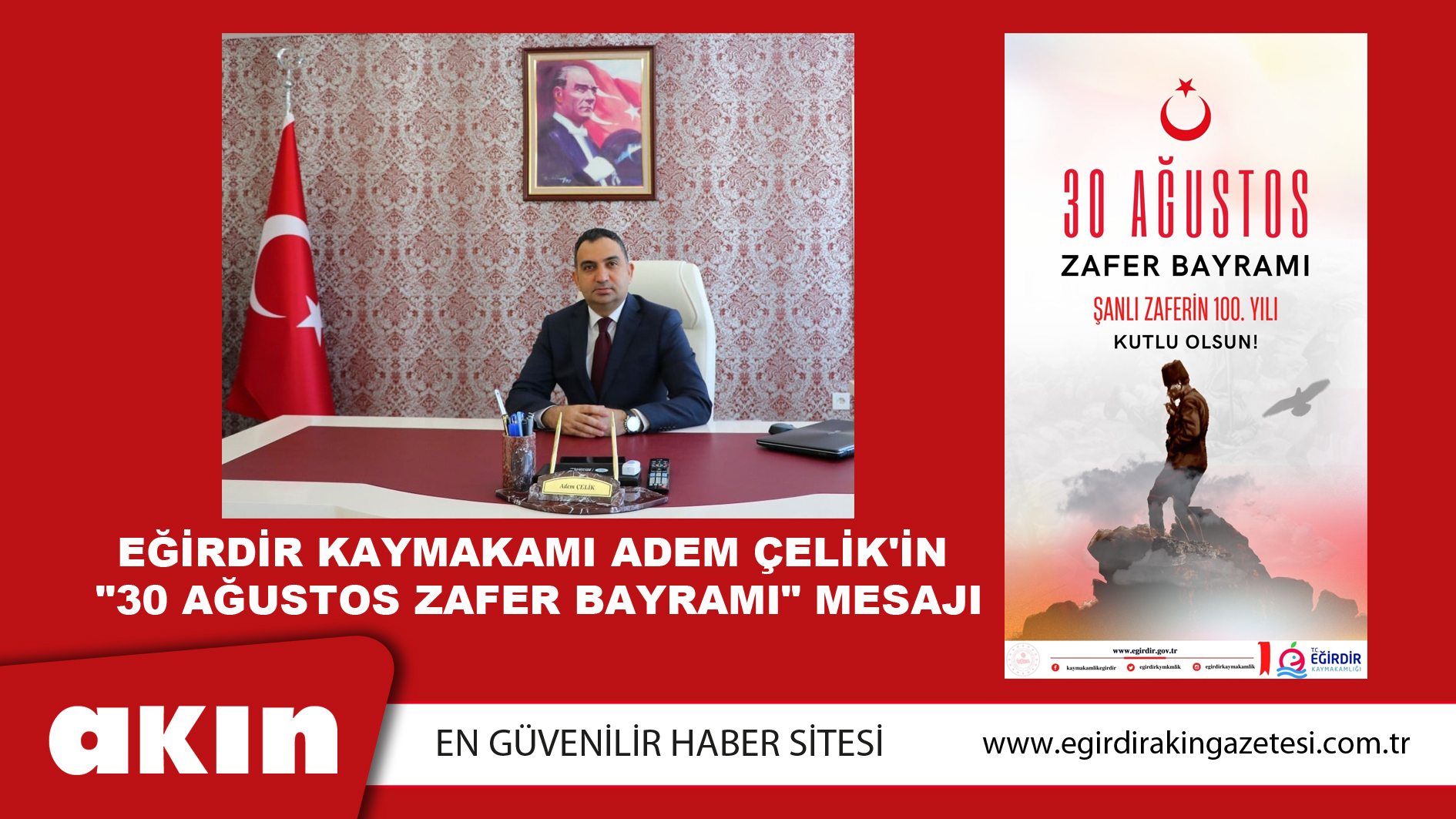 Eğirdir Kaymakamı Adem Çelik'in  