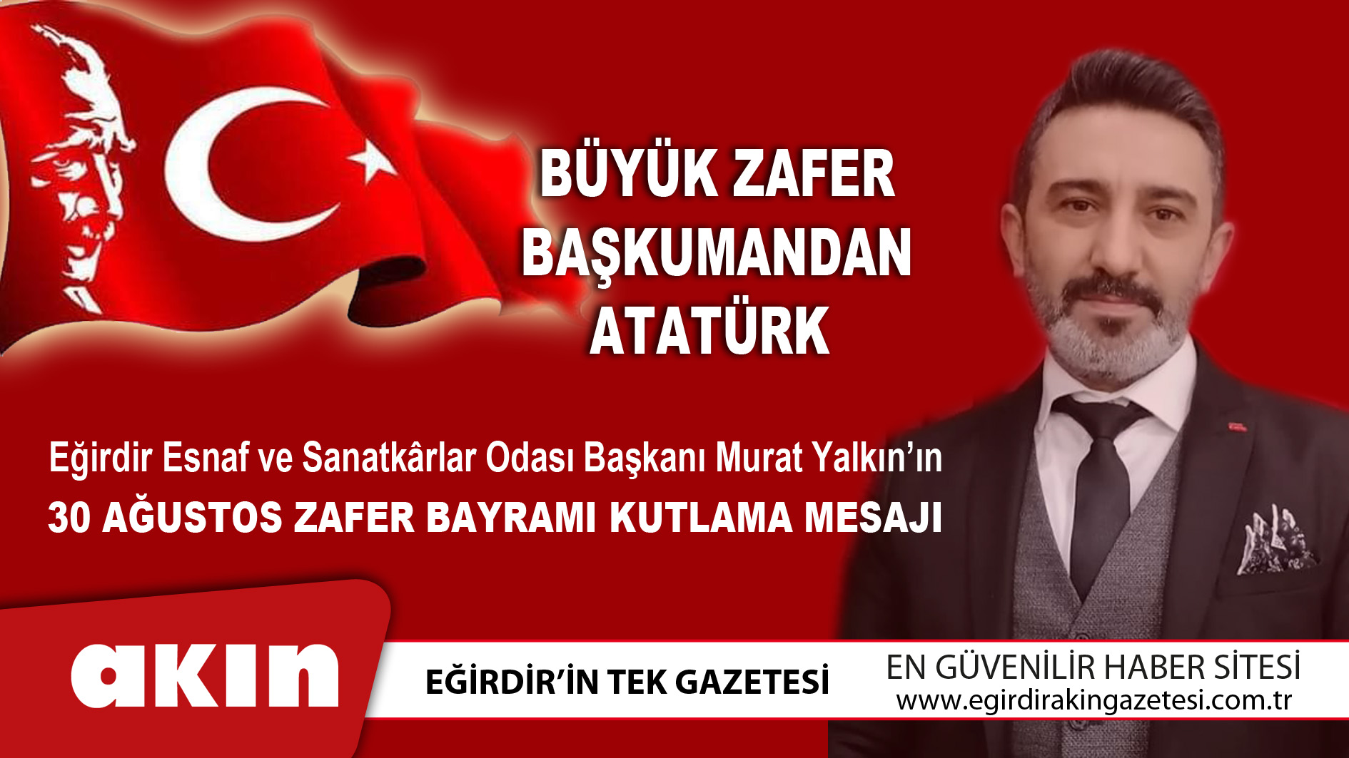 Esnaf Odası Başkanı Murat Yalkın'ın Zafer Bayramı Mesajı