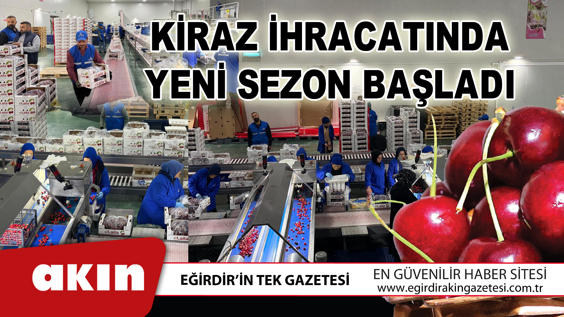 eğirdir haber,akın gazetesi,egirdir haberler,son dakika,Kiraz İhracatında Yeni Sezon Başladı
