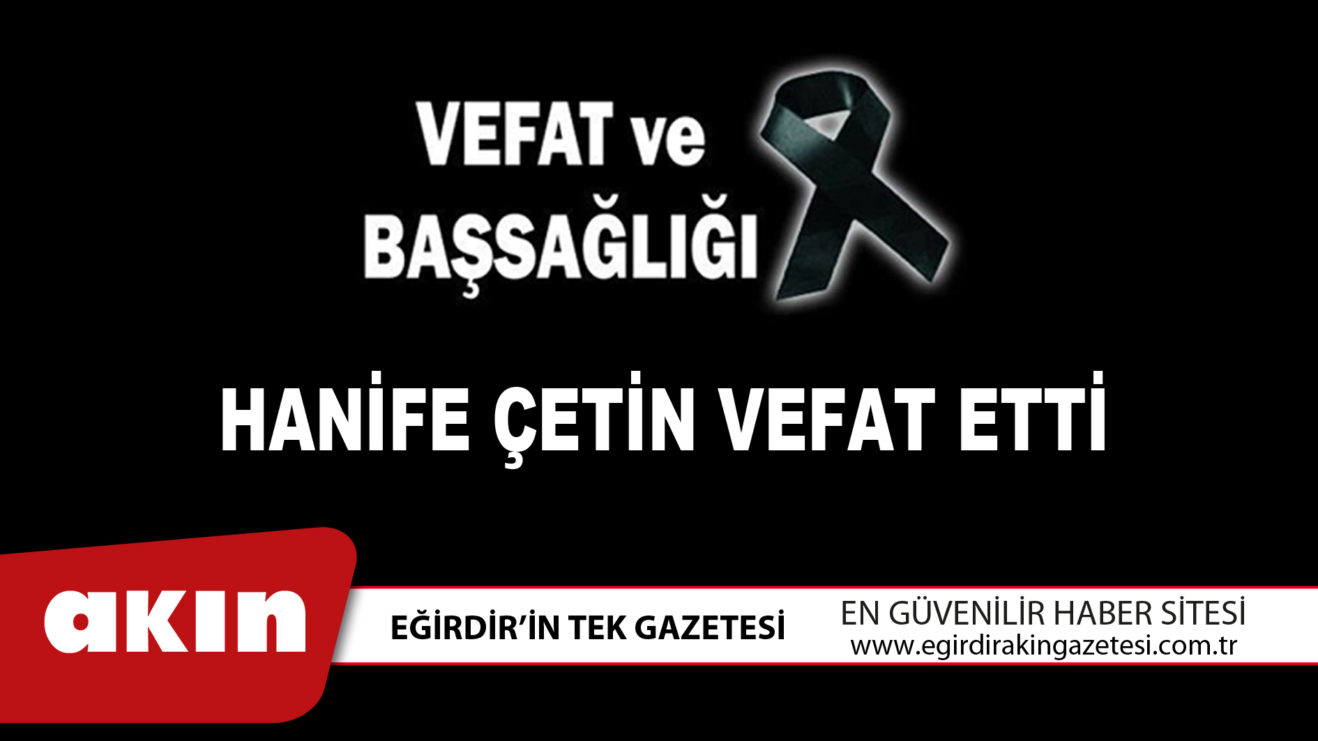 Hanife Çetin vefat etti