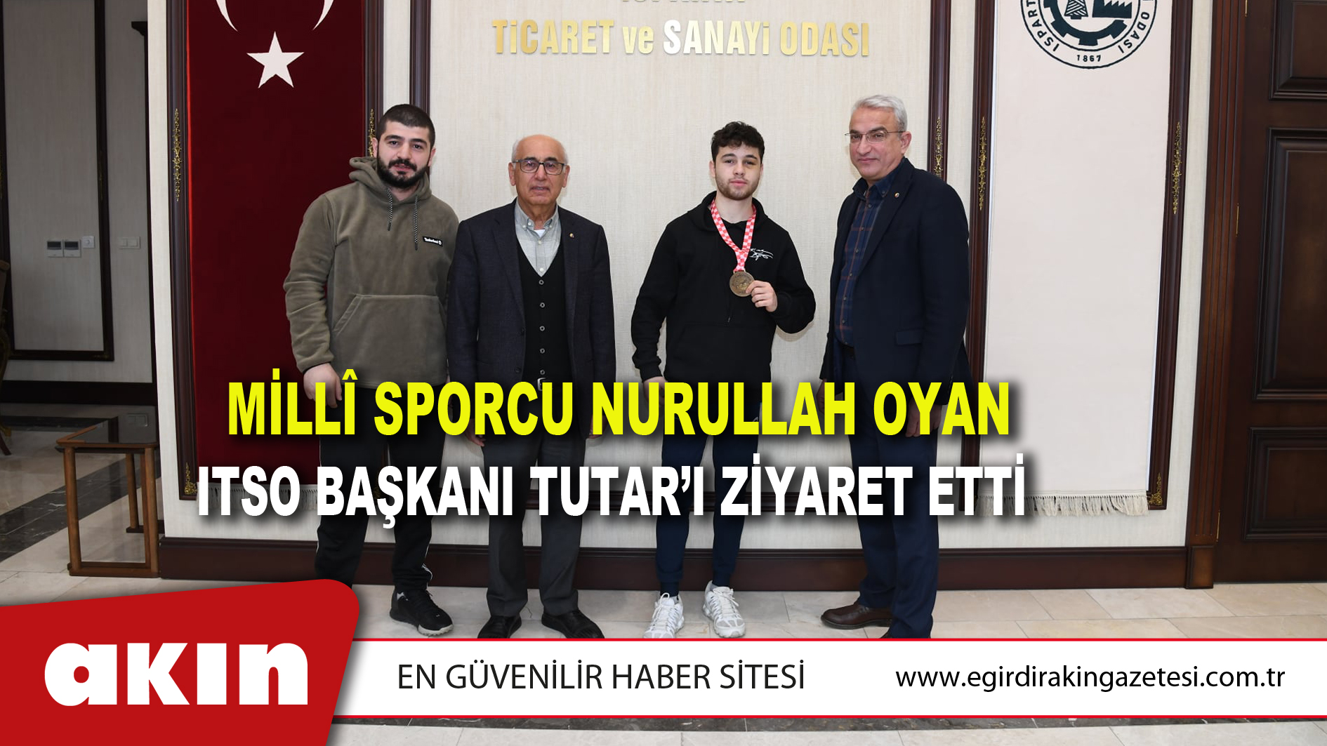 Milli Sporcu Nurullah Oyan ITSO Başkanı Tutar’ı Ziyaret Etti