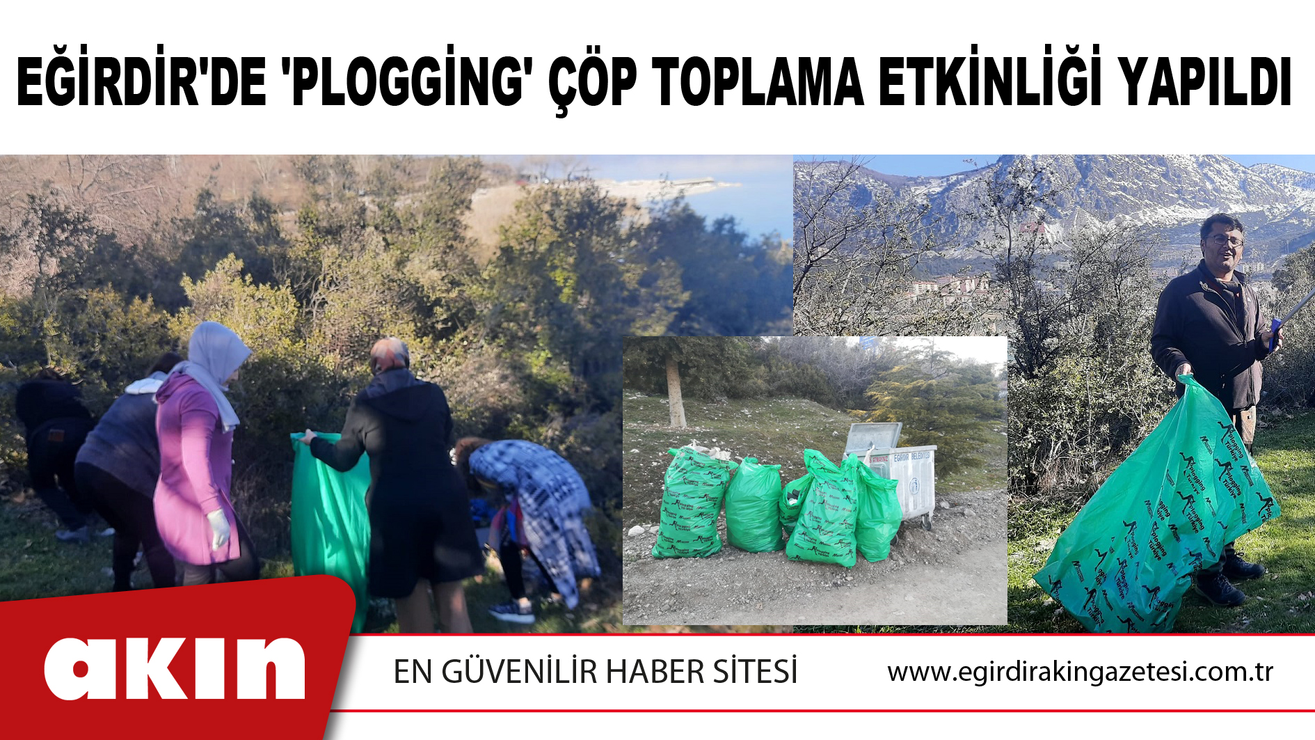Eğirdir'de 'Plogging' Çöp Toplama Etkinliği Yapıldı