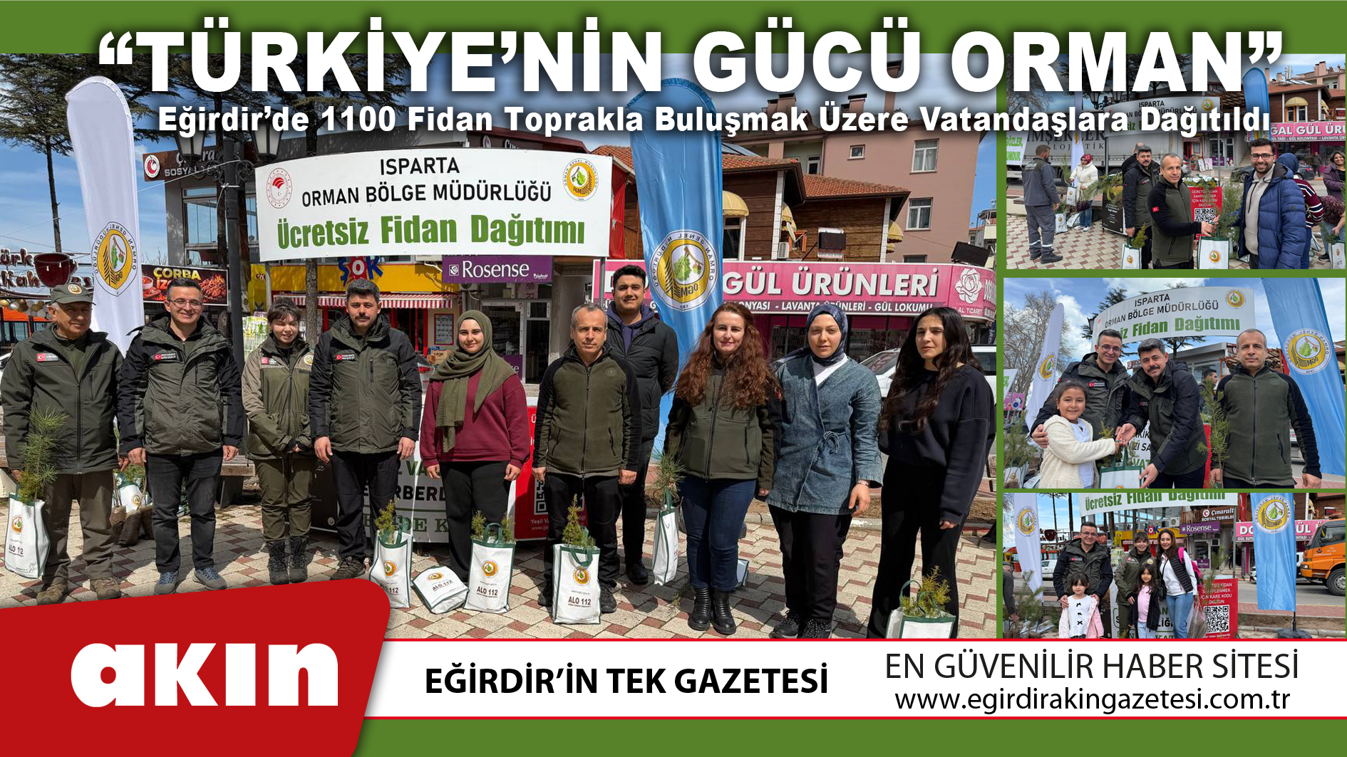 Eğirdir’de 1100 Fidan Toprakla Buluşmak Üzere Vatandaşlara Dağıtıldı