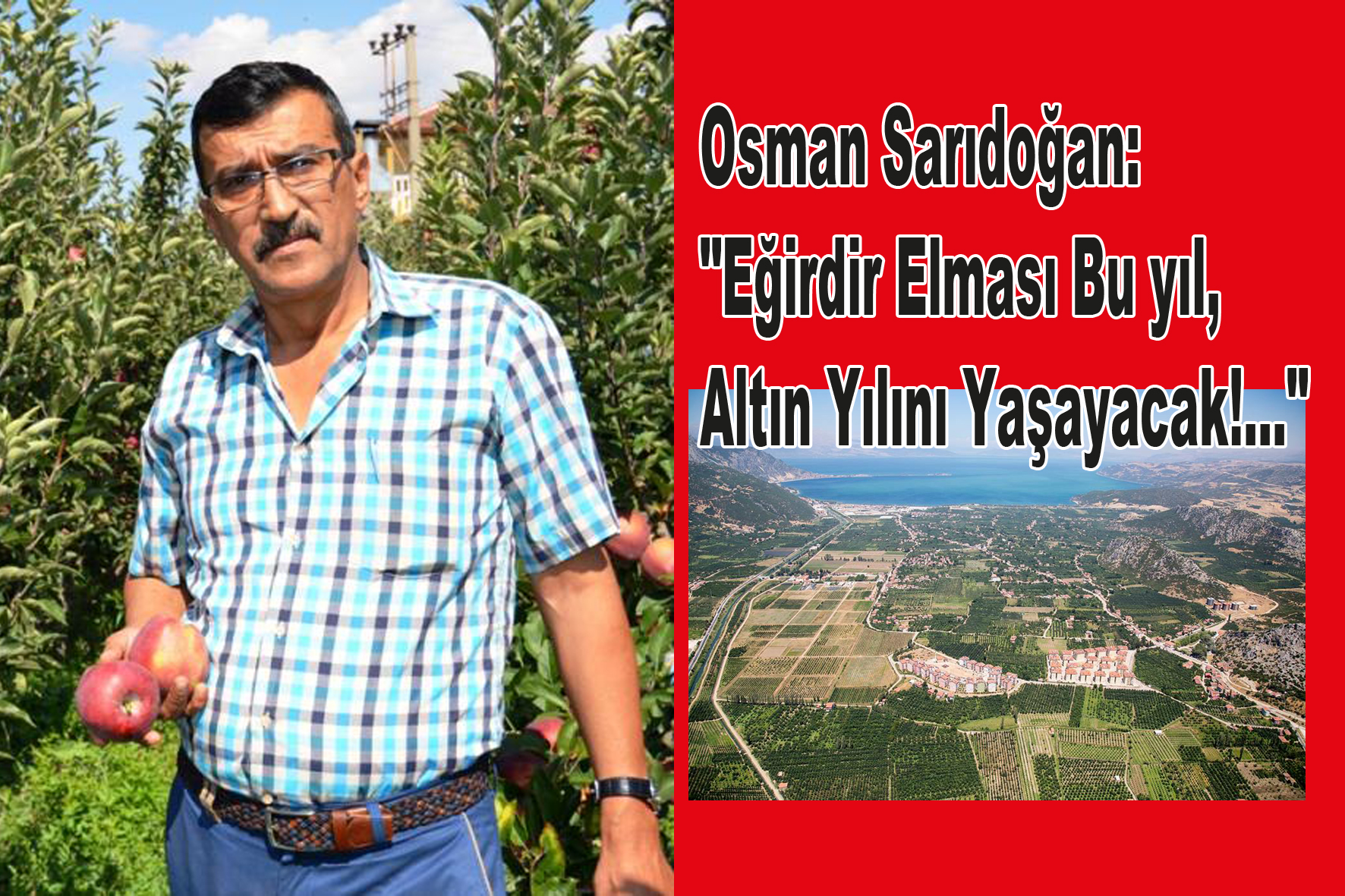 eğirdir haber,akın gazetesi,egirdir haberler,son dakika,Osman Sarıdoğan: "Eğirdir Elması Bu yıl, Altın Yılını Yaşayacak!..."