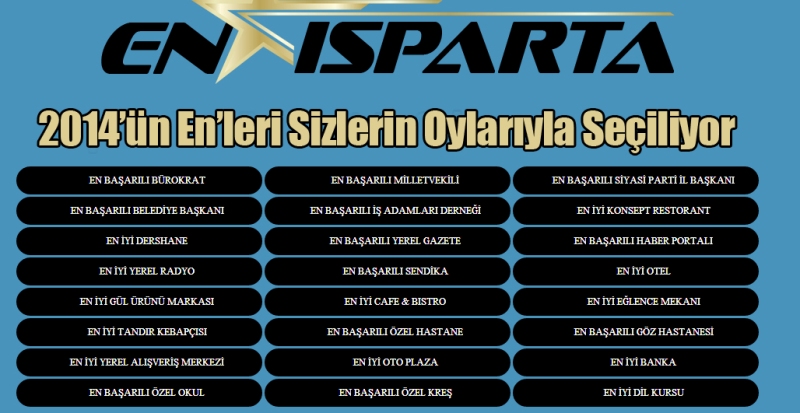 Isparta'nın En'leri Oylaması Yoğun İlgiyle Devam Ediyor