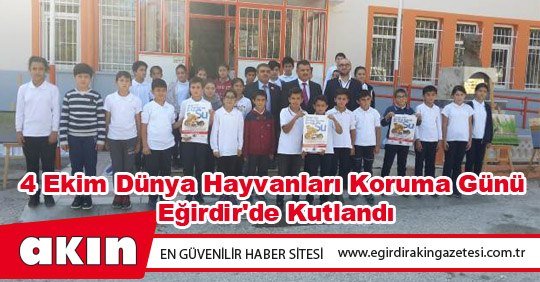 4 Ekim Dünya Hayvanları Koruma Günü Eğirdir'de Kutlandı