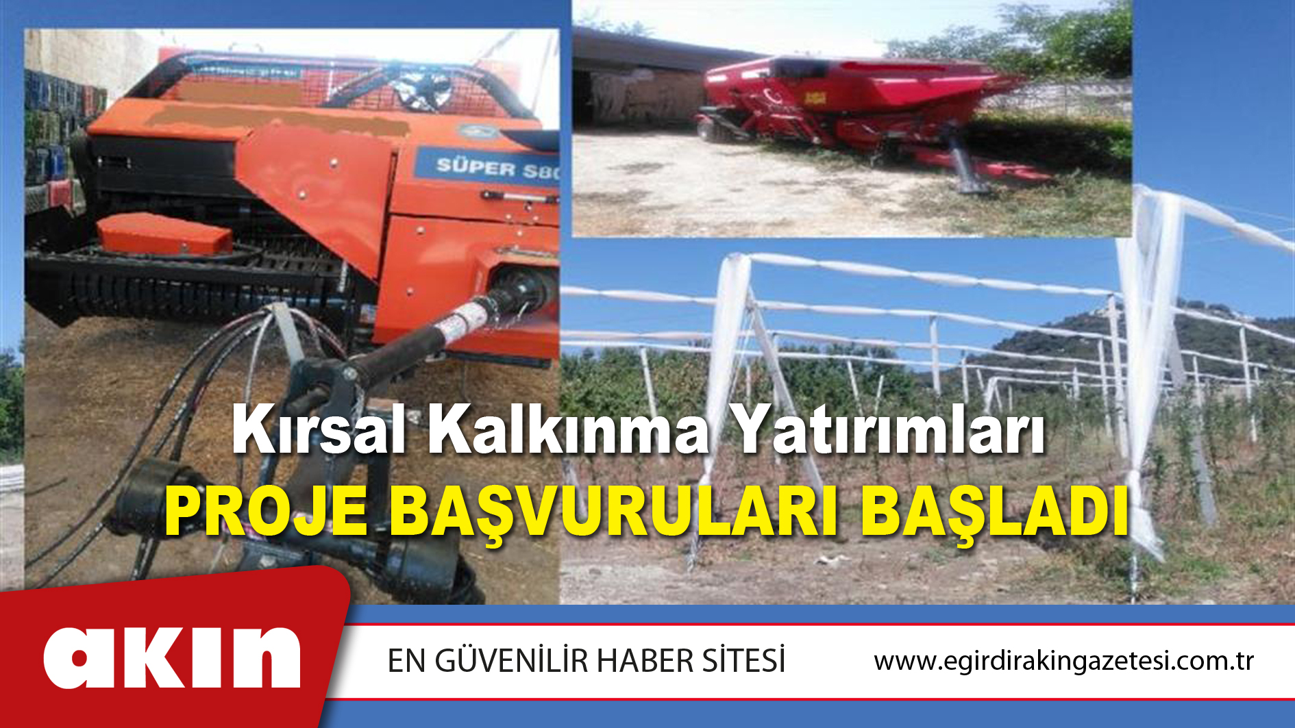 Kırsal Kalkınma Yatırımları  Proje Başvuruları Başladı