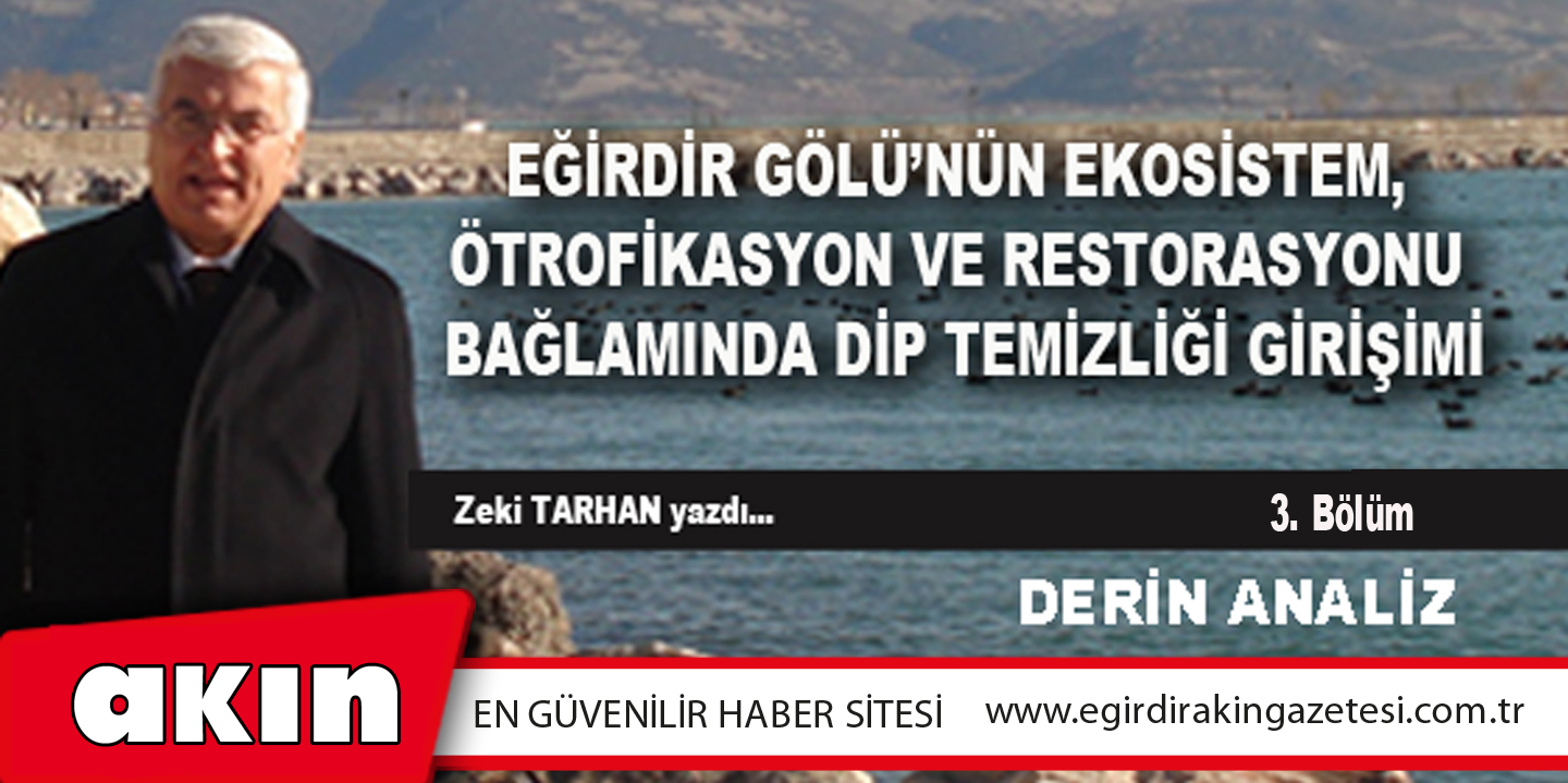 Eğirdir Gölü’nün Ekosistem, Ötrofikasyon Ve Restorasyonu Bağlamında Dip Temizliği Girişimi (Bölüm:3)