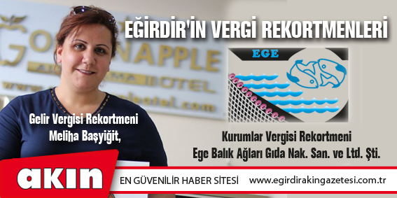 Eğirdir'in Vergi Rekortmenleri
