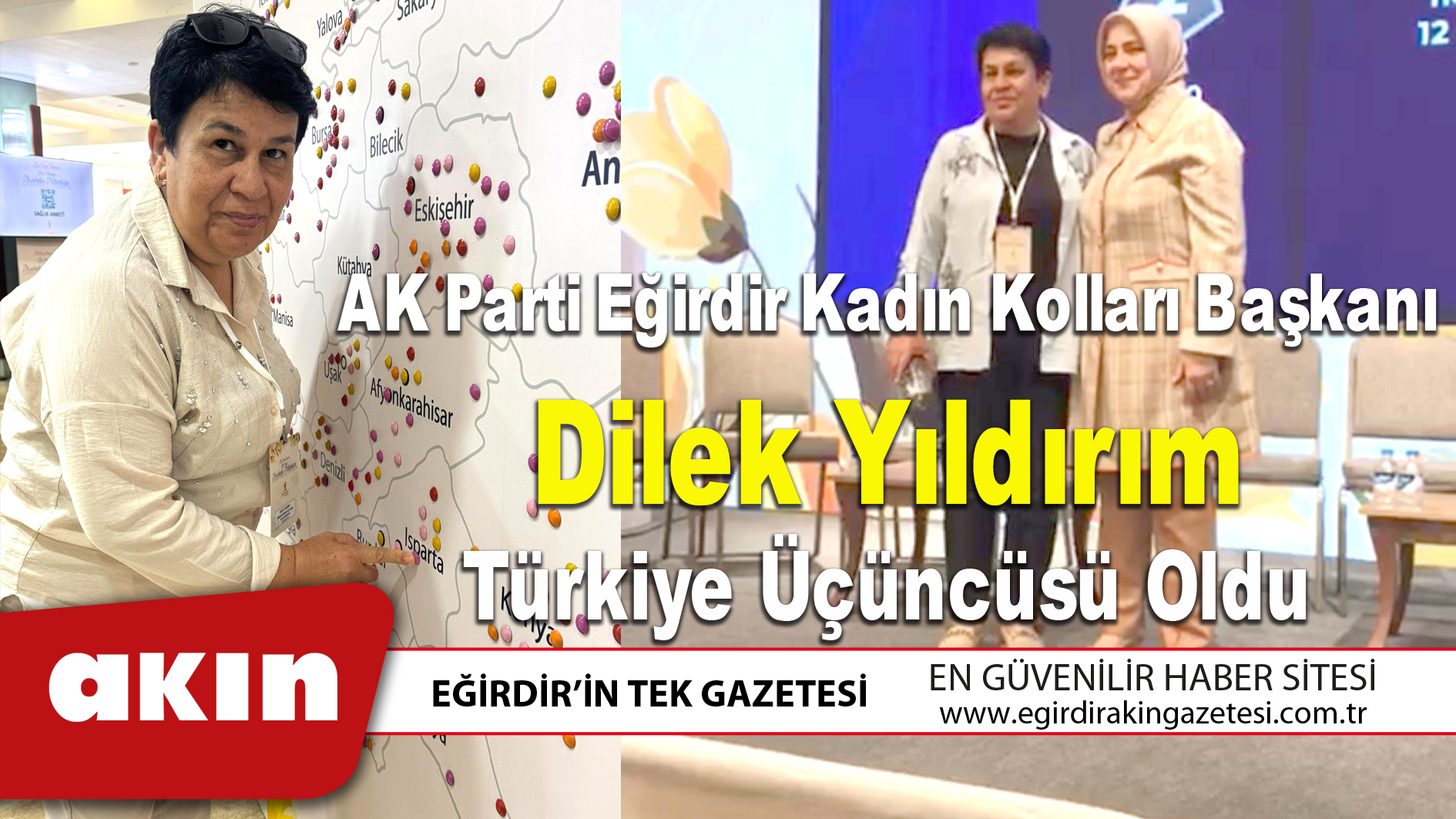 AK Parti Eğirdir Kadın Kolları Başkanı Dilek Yıldırım Türkiye Üçüncüsü Oldu