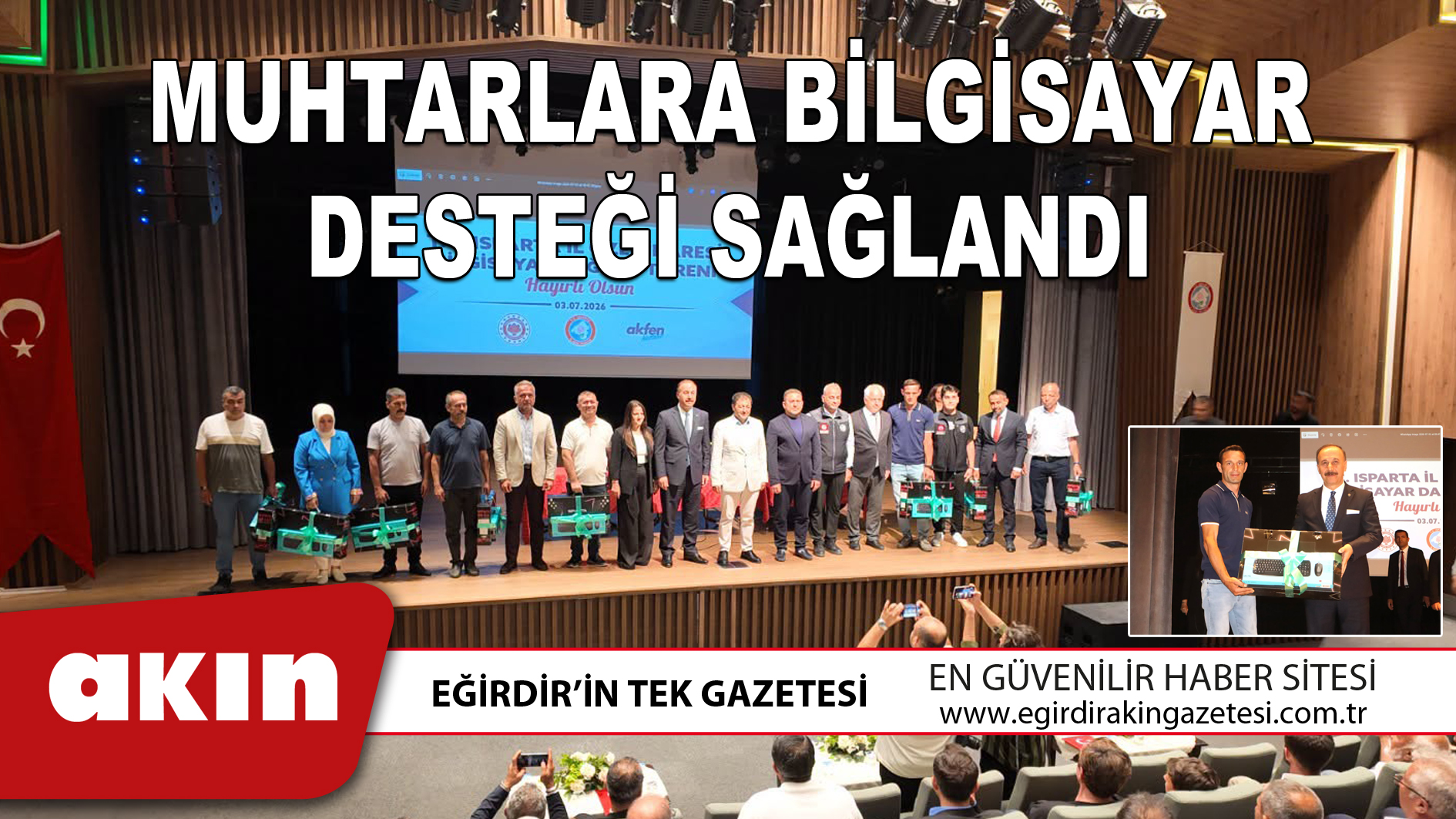 MUHTARLARA BİLGİSAYAR DESTEĞİ SAĞLANDI
