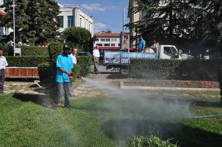 EĞİRDİR'DE HAŞERELERLE MÜCADELE ÇALIŞMALARI HIZLA DEVAM EDİYOR