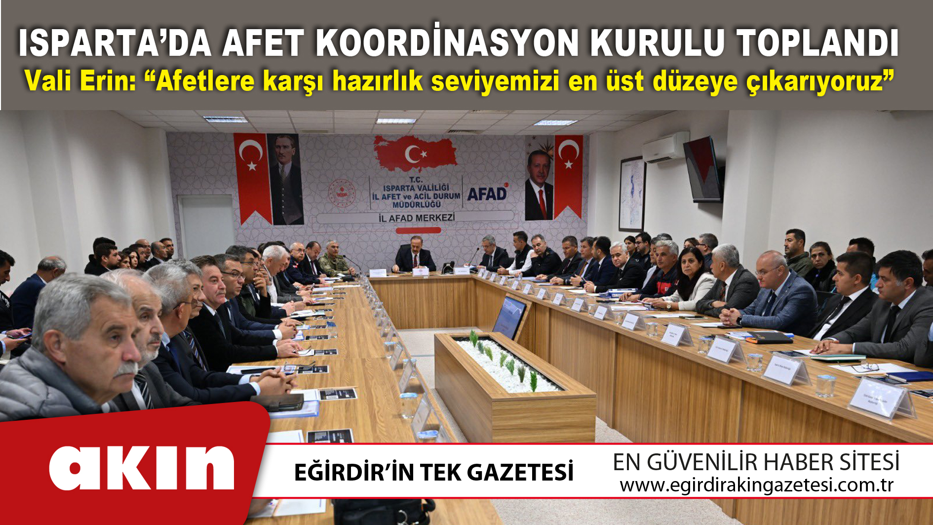 Isparta’da Afet Koordinasyon Kurulu Toplandı