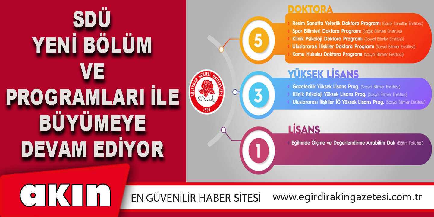 eğirdir haber,akın gazetesi,egirdir haberler,son dakika,SDÜ YENİ BÖLÜM VE PROGRAMLARI İLE BÜYÜMEYE DEVAM EDİYOR