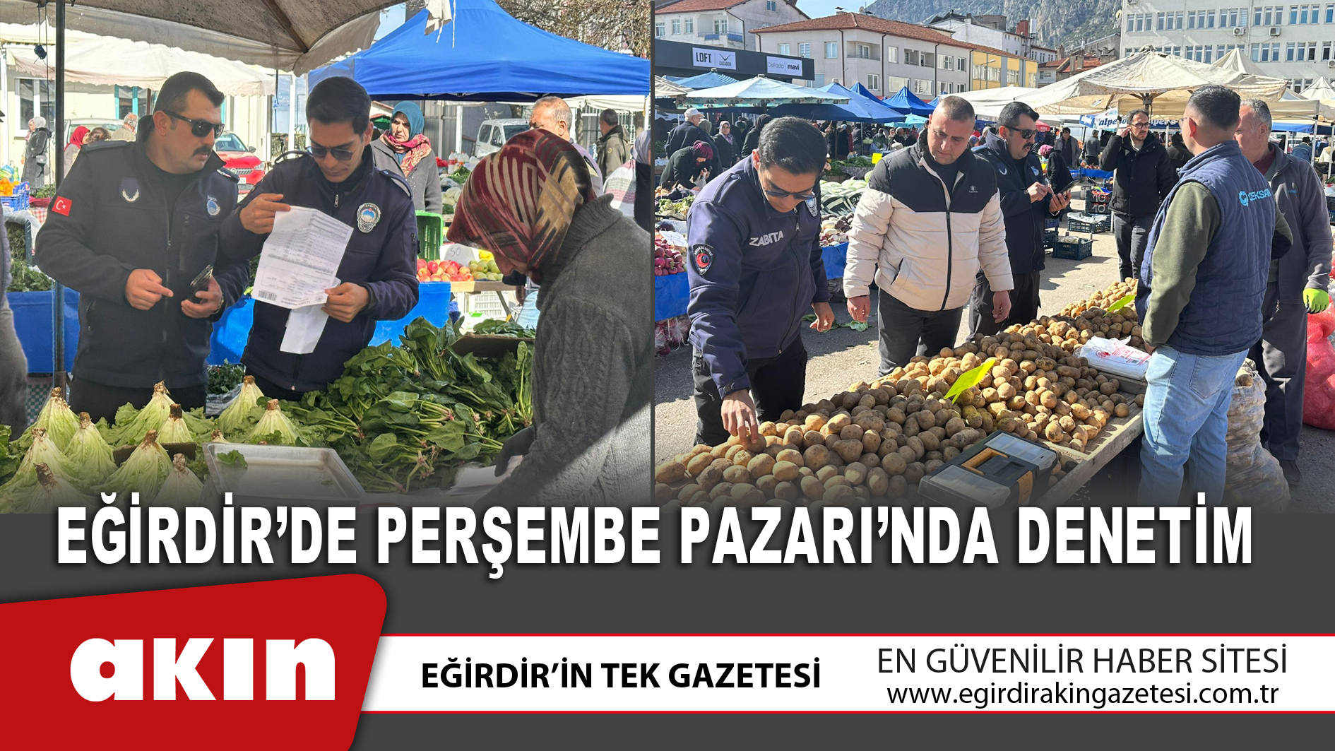 Eğirdir’de Perşembe Pazarı’nda Denetim