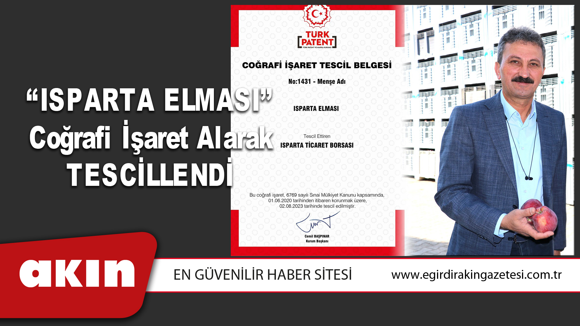 “Isparta Elması” Coğrafi İşaret Alarak Tescillendi