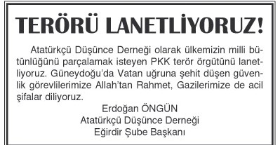 TERÖRÜ LANETLİYORUZ!