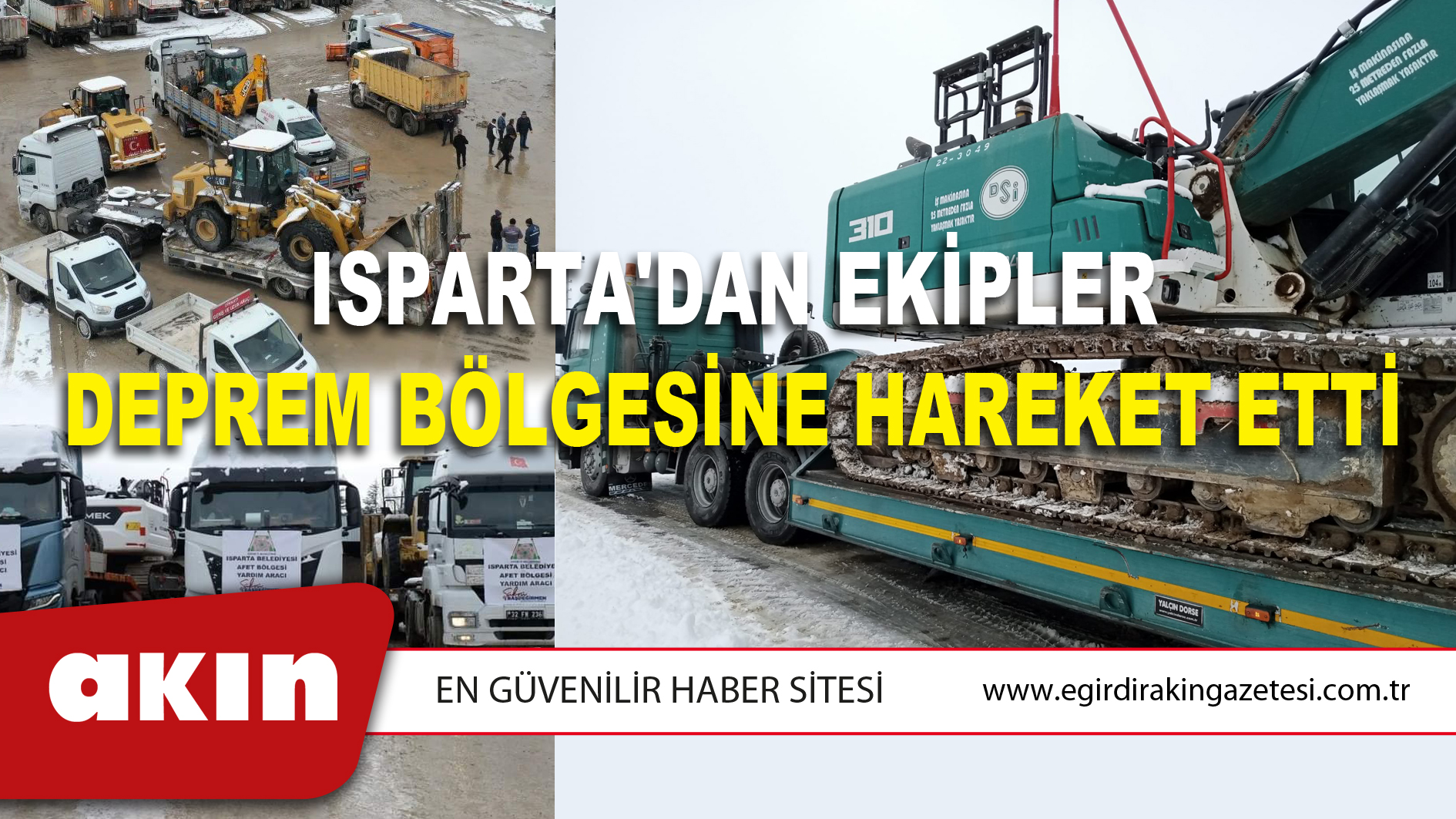 Isparta'dan Ekipler Deprem Bölgesine Hareket Etti