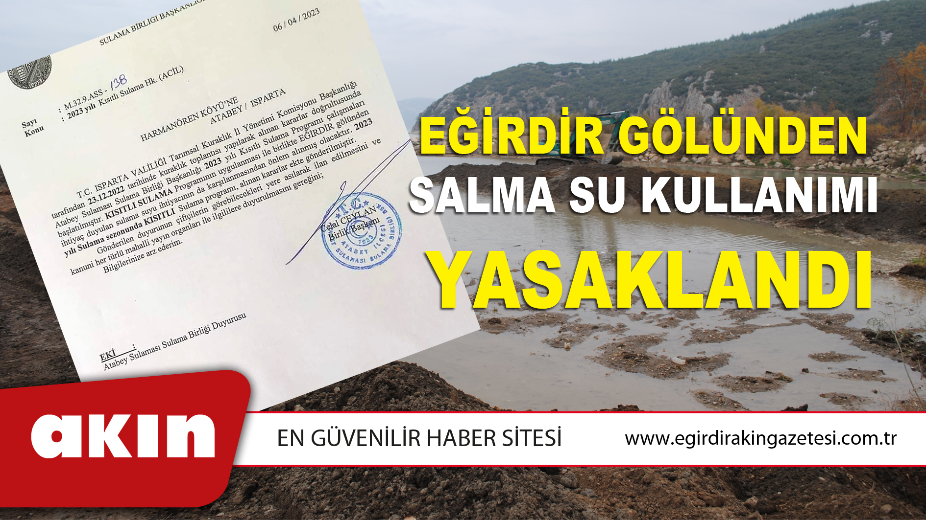 Eğirdir Gölünden Salma Su Kullanımı Yasaklandı