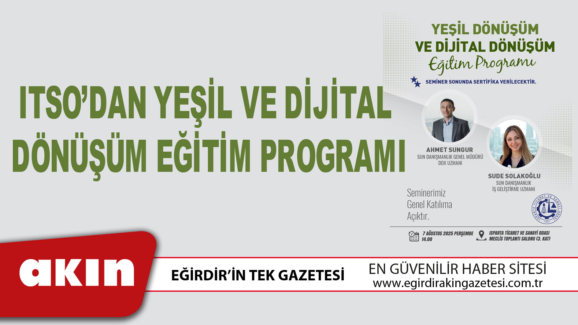ITSO’DAN YEŞİL VE DİJİTAL DÖNÜŞÜM EĞİTİM PROGRAMI