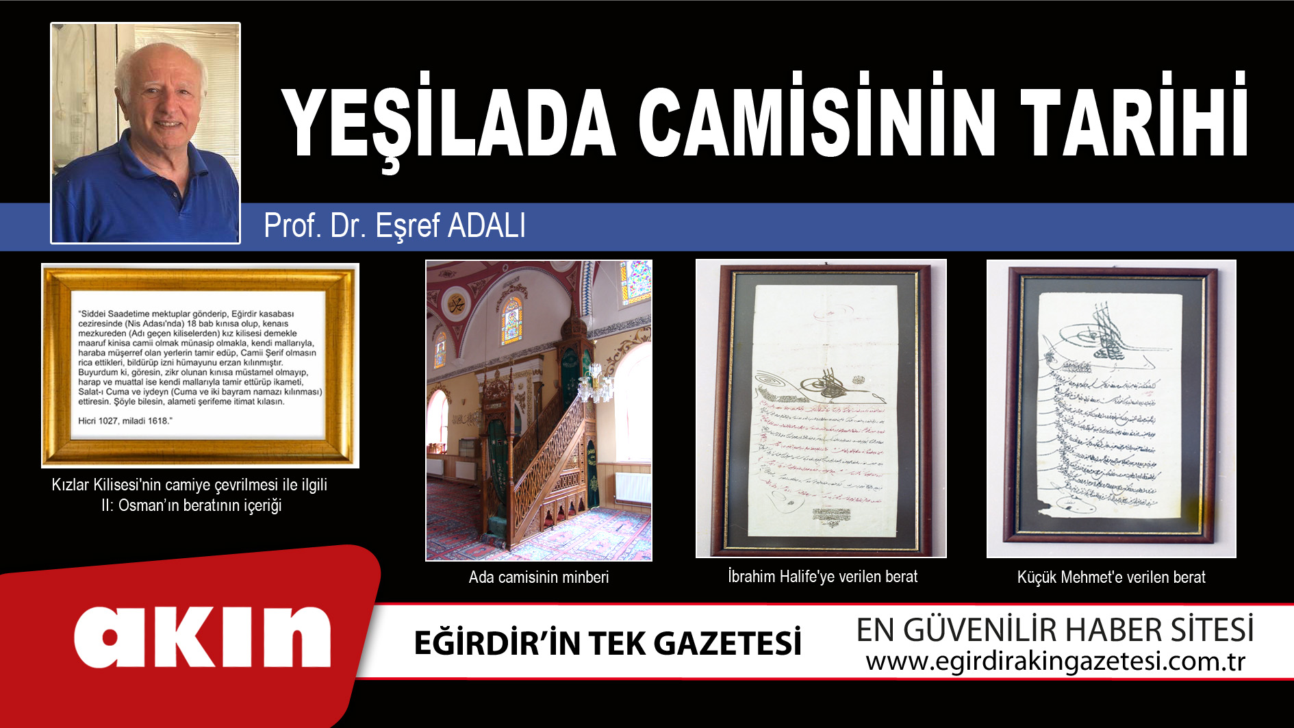 eğirdir haber,akın gazetesi,egirdir haberler,son dakika,YEŞİLADA CAMİSİNİN TARİHİ