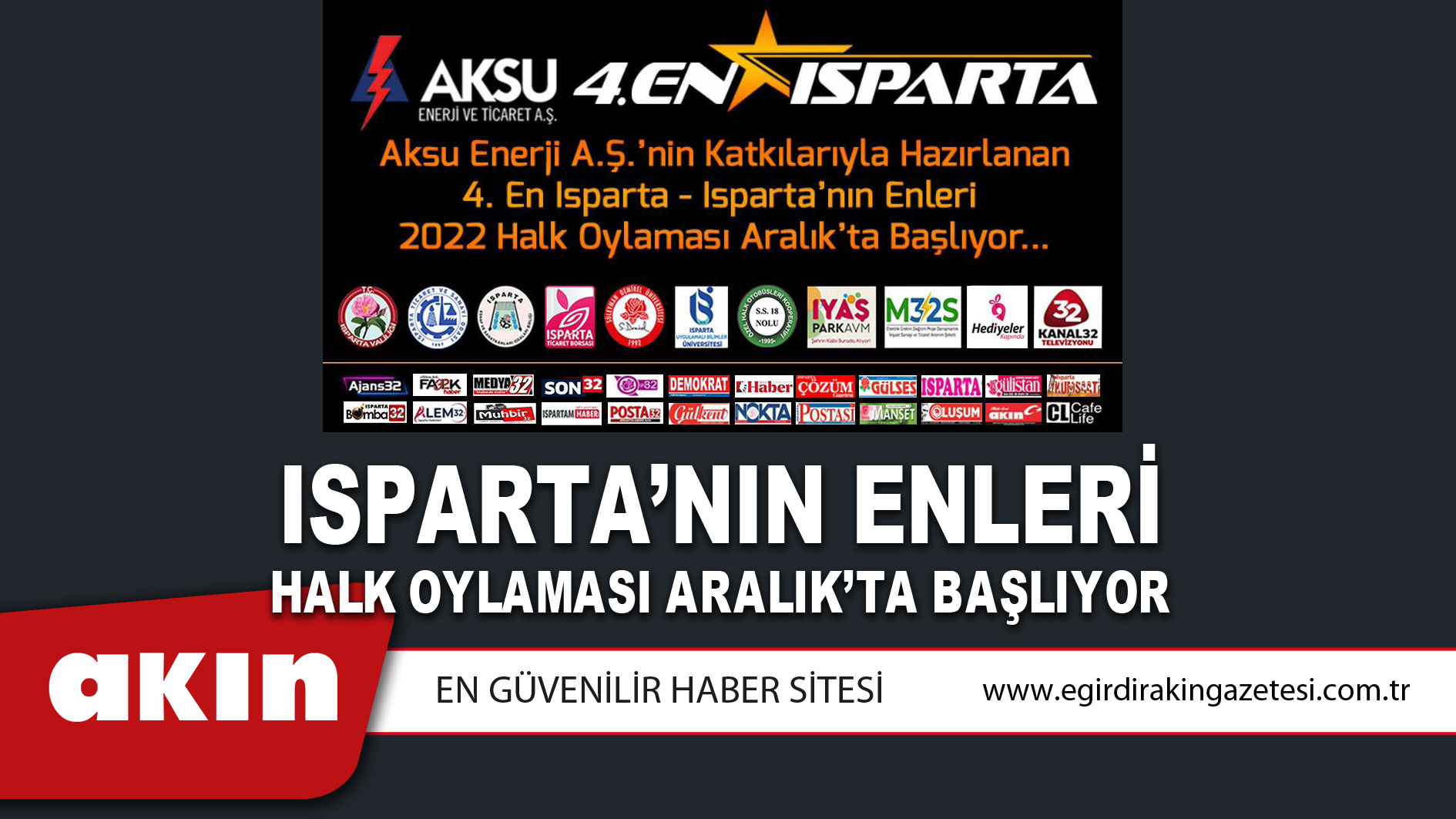 Isparta’nın Enleri Halk Oylaması Aralık’ta Başlıyor