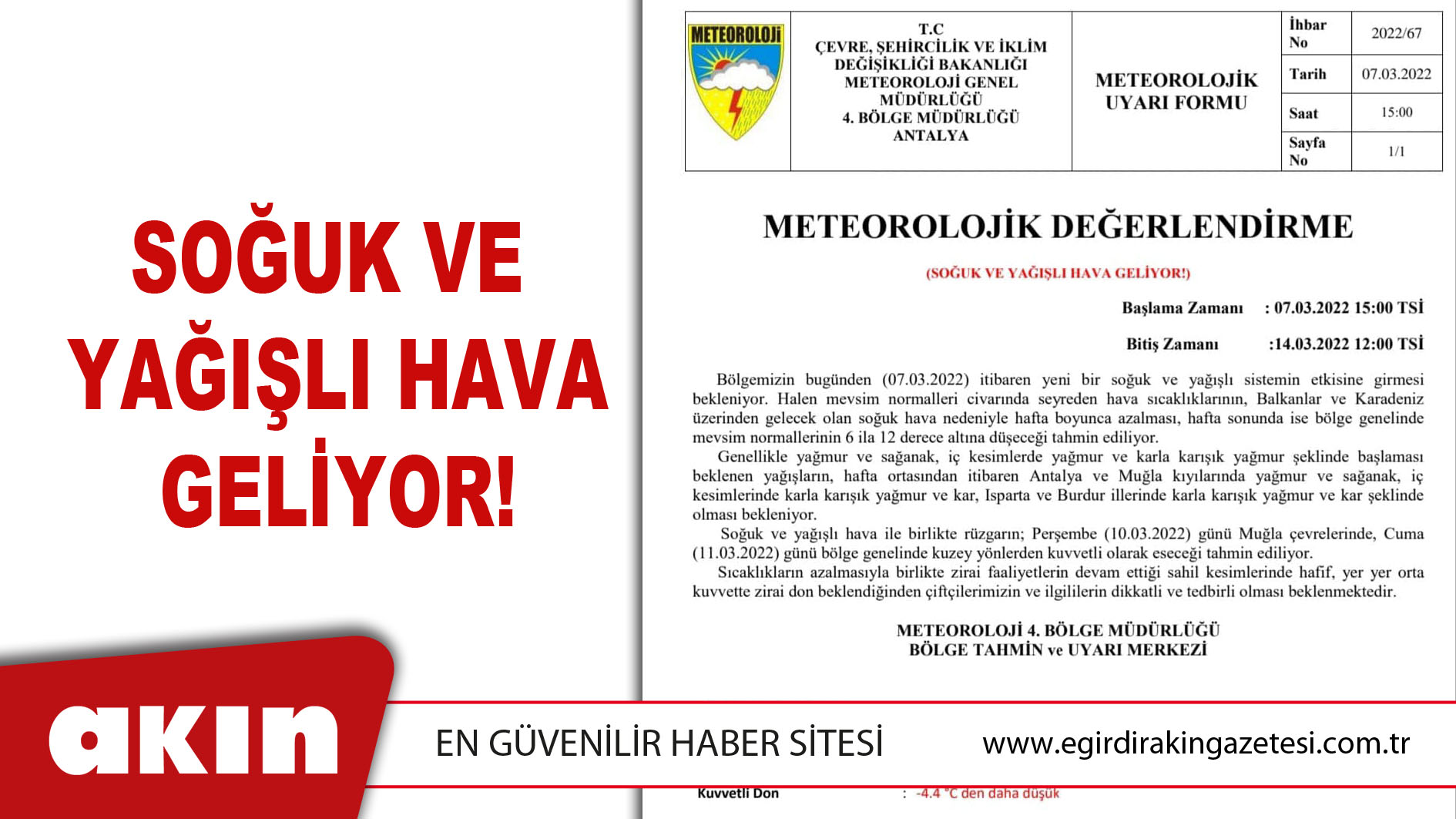 Soğuk Ve Yağışlı Hava Geliyor!