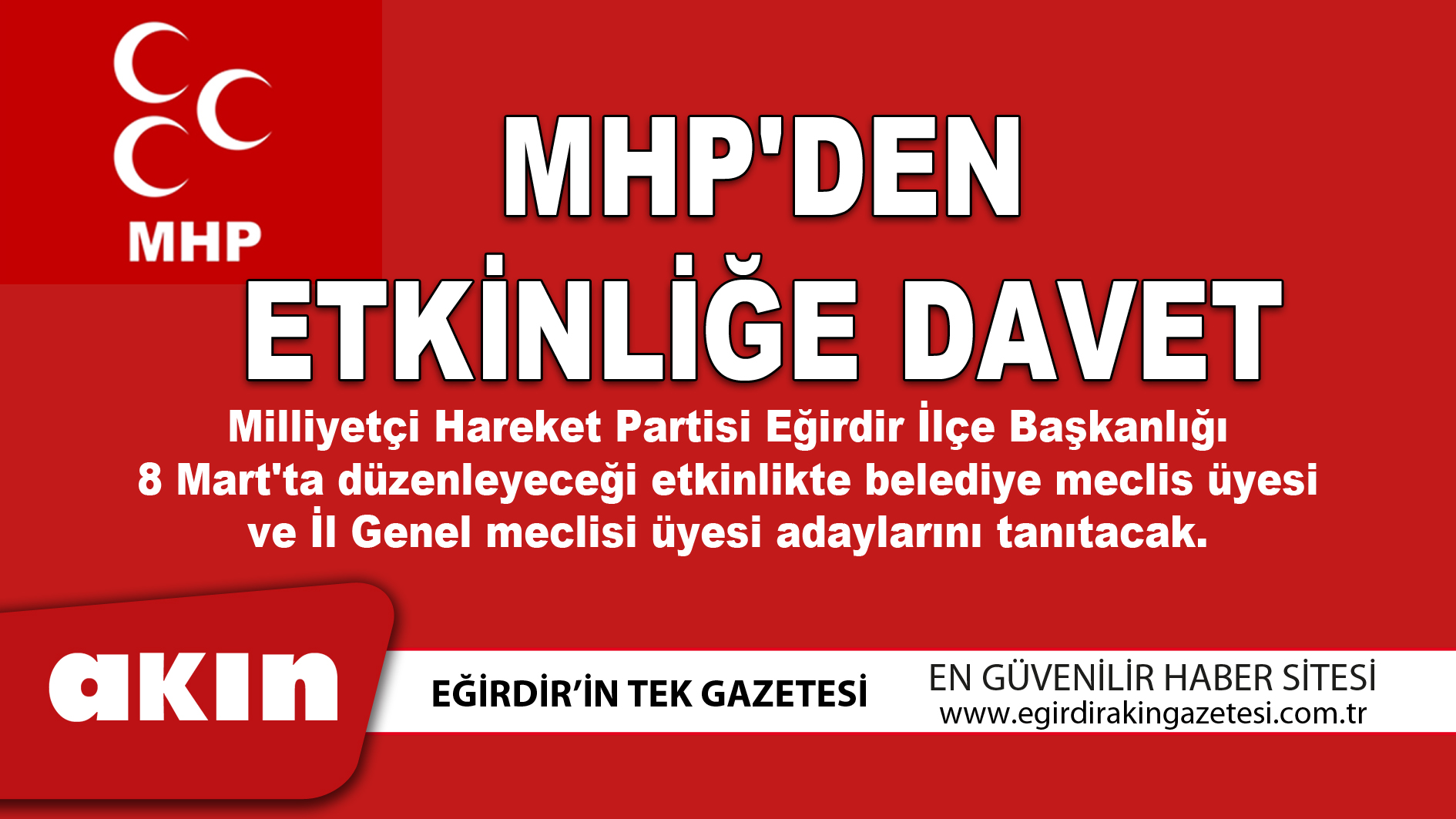 MHP'den etkinliğe davet