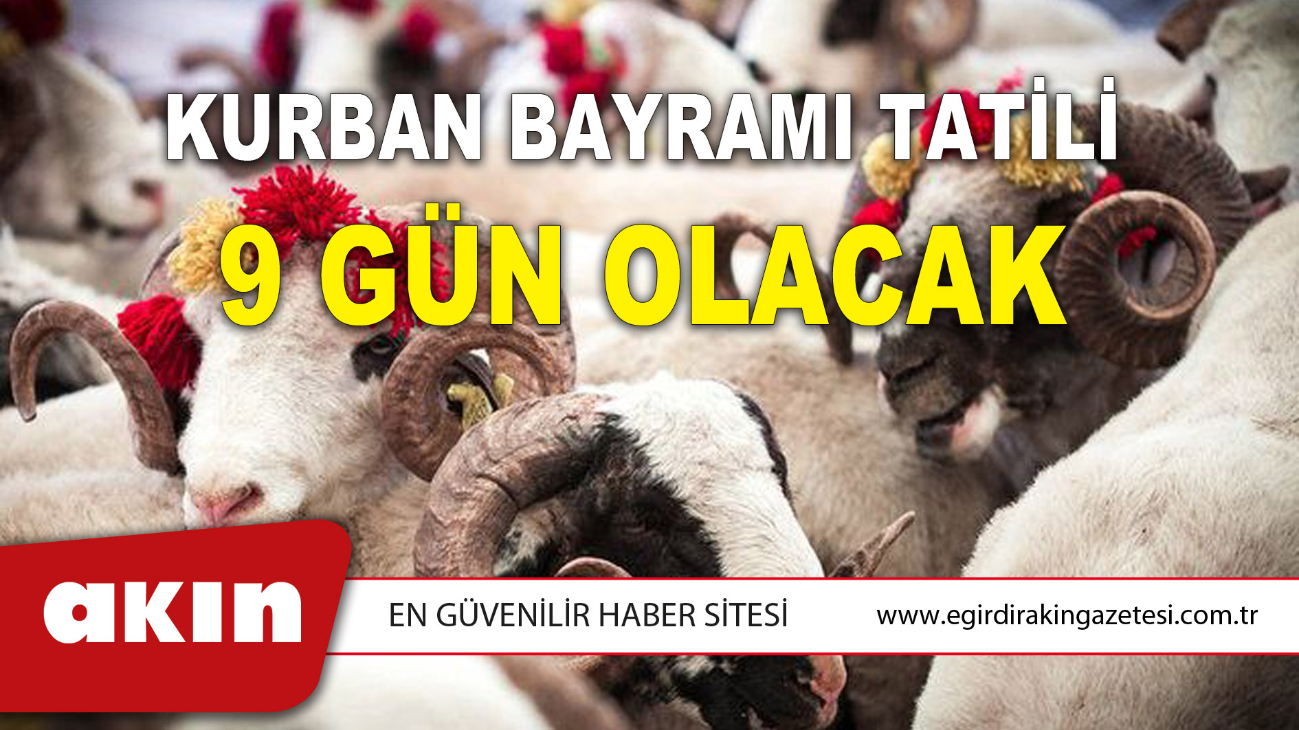 Kurban Bayramı Tatili 9 Gün Olacak