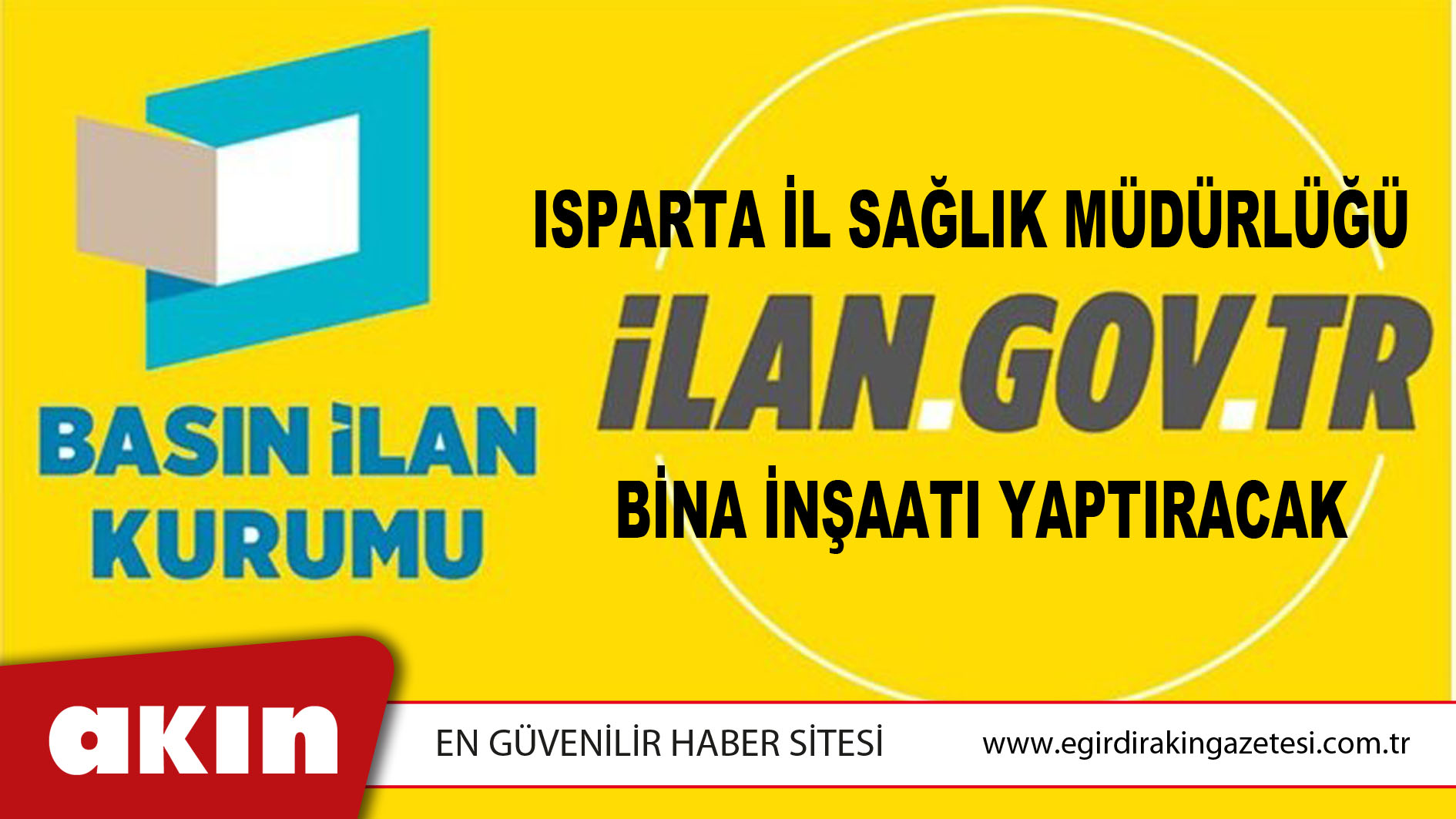 Isparta İl Sağlık Müdürlüğü Bina İnşaatı Yaptıracak