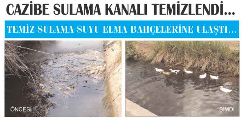 CAZİBE SULAMA KANALI TEMİZLENDİ...