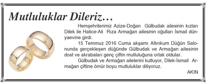 Mutluluklar Dileriz?