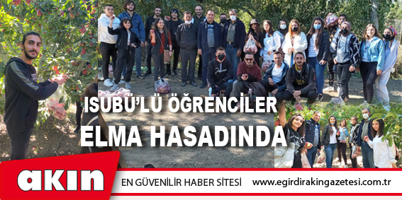 eğirdir haber,akın gazetesi,egirdir haberler,son dakika,ISUBÜ’LÜ ÖĞRENCİLER ELMA HASADINDA