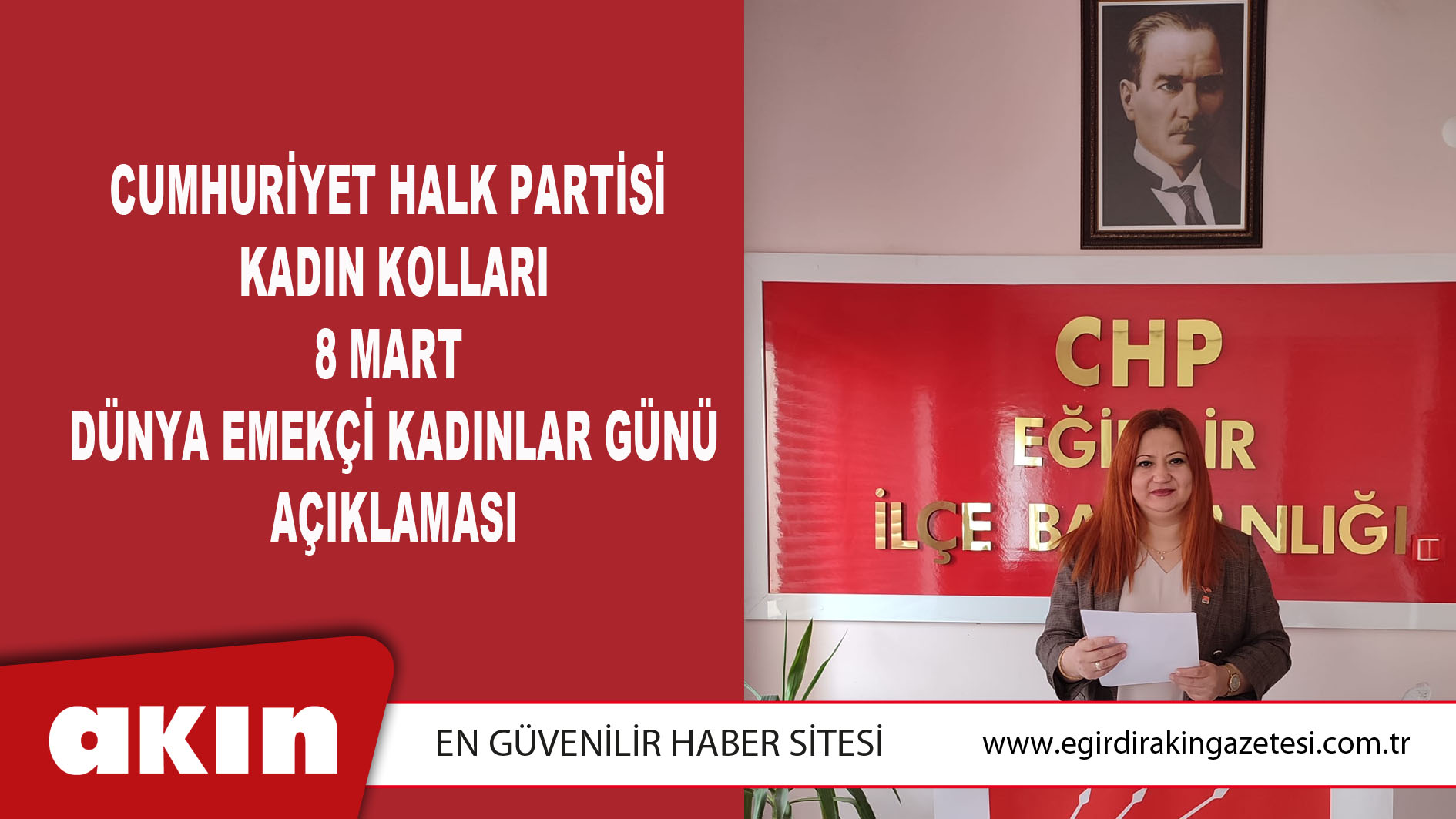 CHP Kadın Kolları 8 Mart Dünya Emekçi Kadınlar Günü Açıklaması