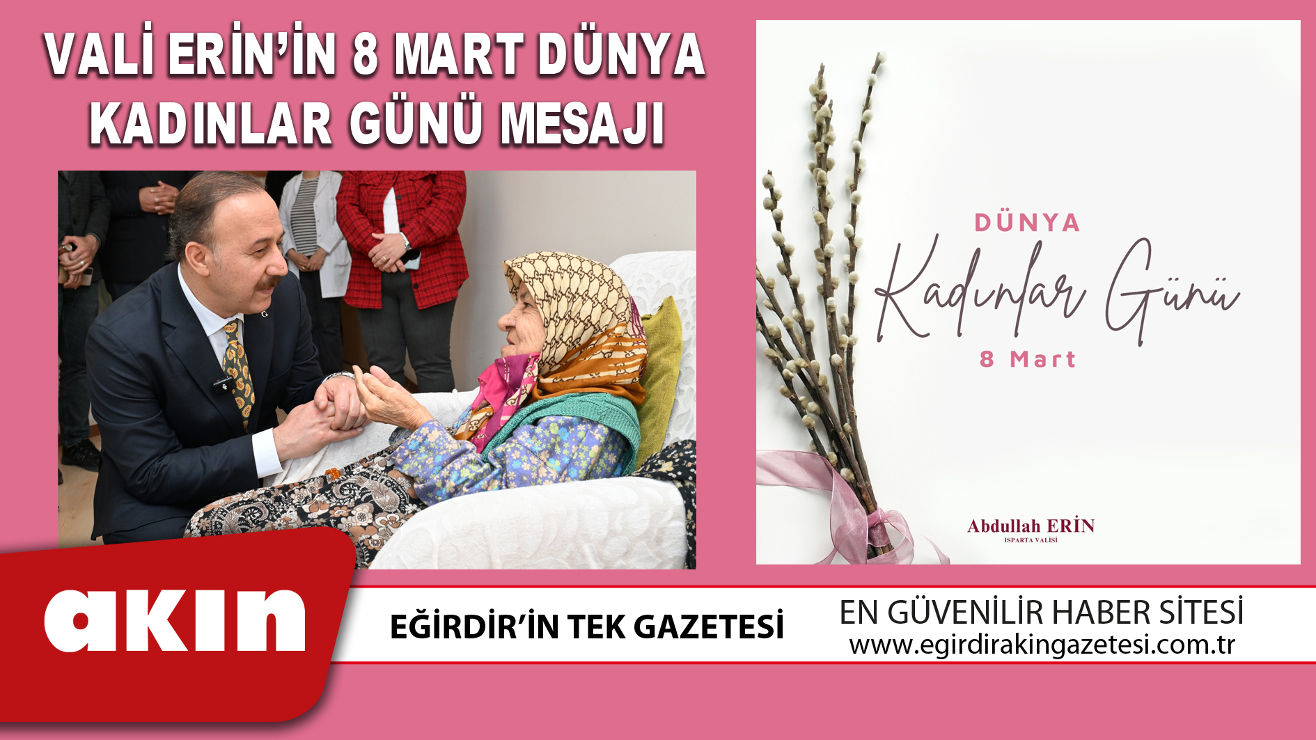 VALİ ERİN’İN 8 MART DÜNYA KADINLAR GÜNÜ MESAJI