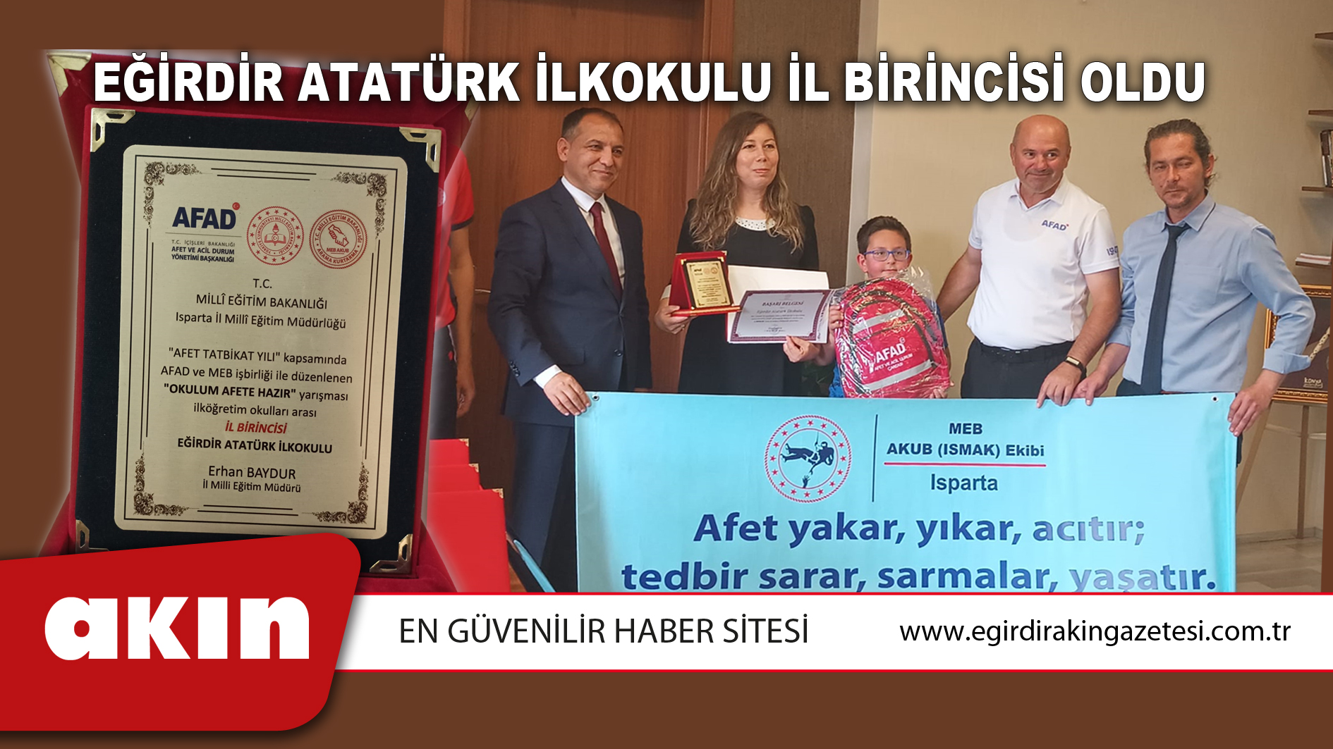 eğirdir haber,akın gazetesi,egirdir haberler,son dakika,Eğirdir Atatürk İlkokulu İl Birincisi Oldu 