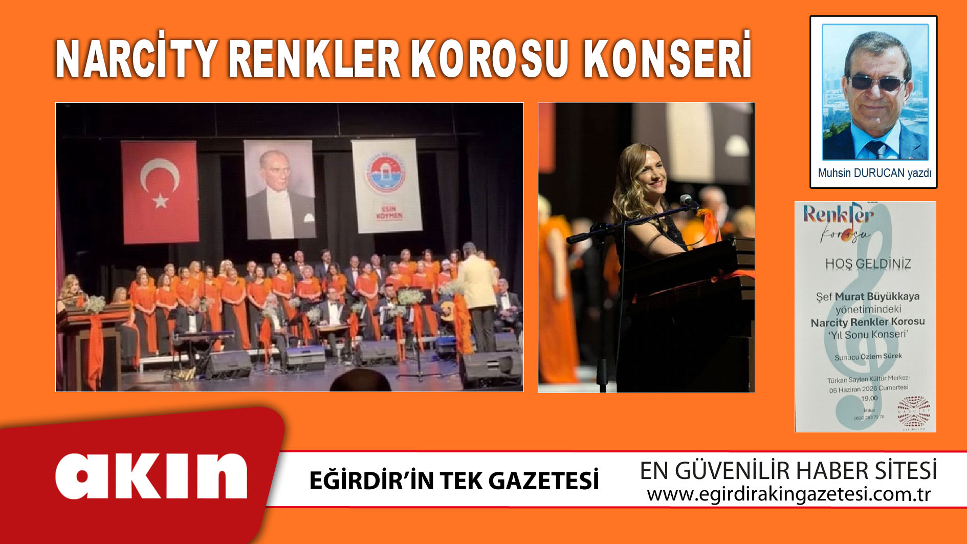 eğirdir haber,akın gazetesi,egirdir haberler,son dakika,Narcity Renkler Korosu Konseri