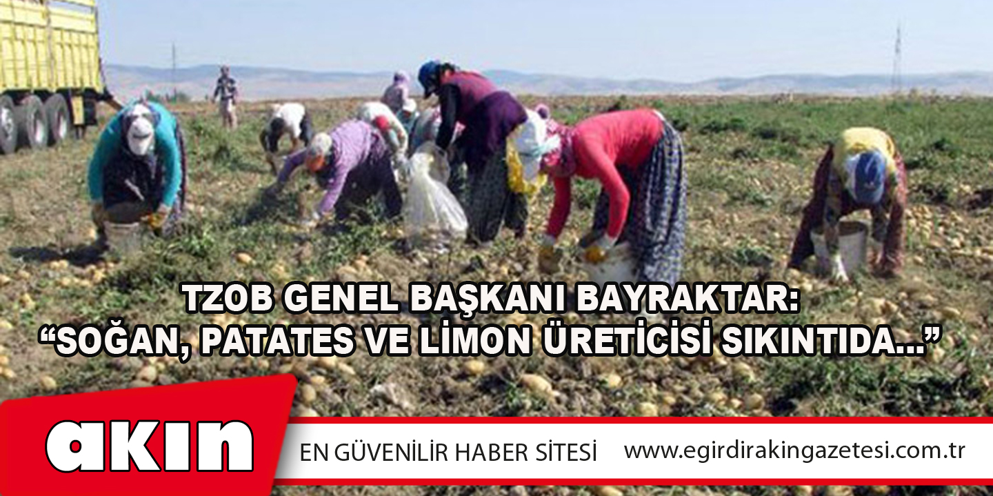 TZOB Genel Başkanı Bayraktar: “Soğan, patates ve limon üreticisi sıkıntıda…”