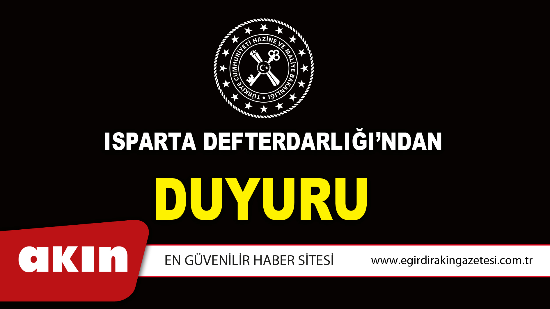  Isparta Defterdarlığı’ndan  Duyuru