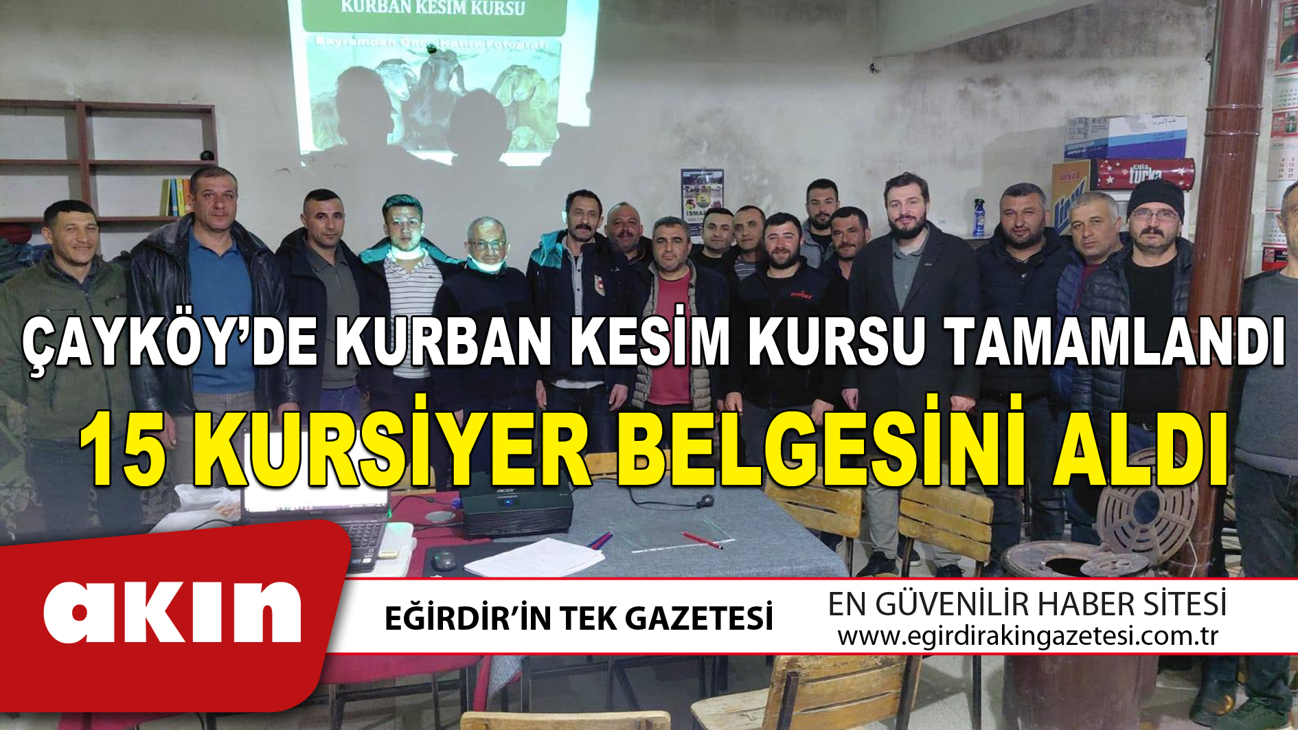 ÇAYKÖY’DE KURBAN KESİM KURSU TAMAMLANDI: 15 KURSİYER BELGESİNİ ALDI